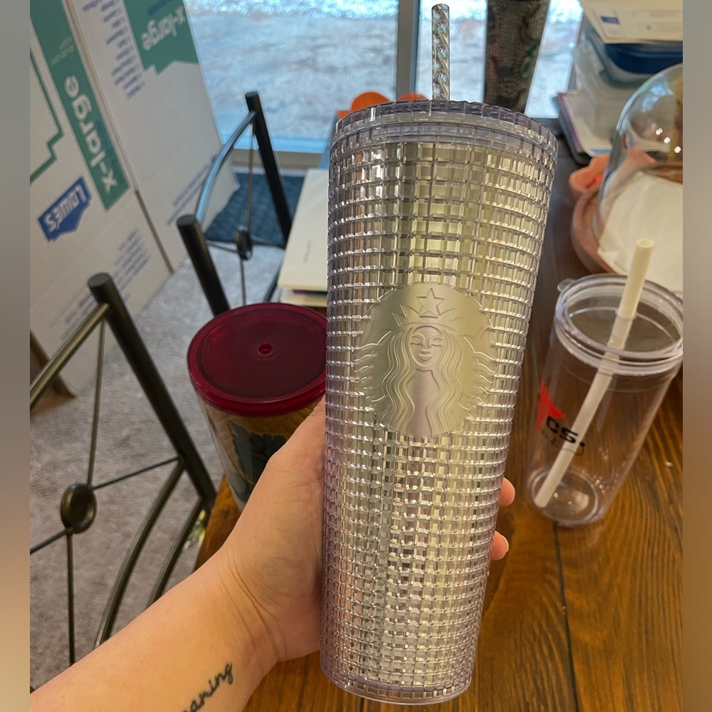 Limited edition silver grid “disco” Starbucks cup!